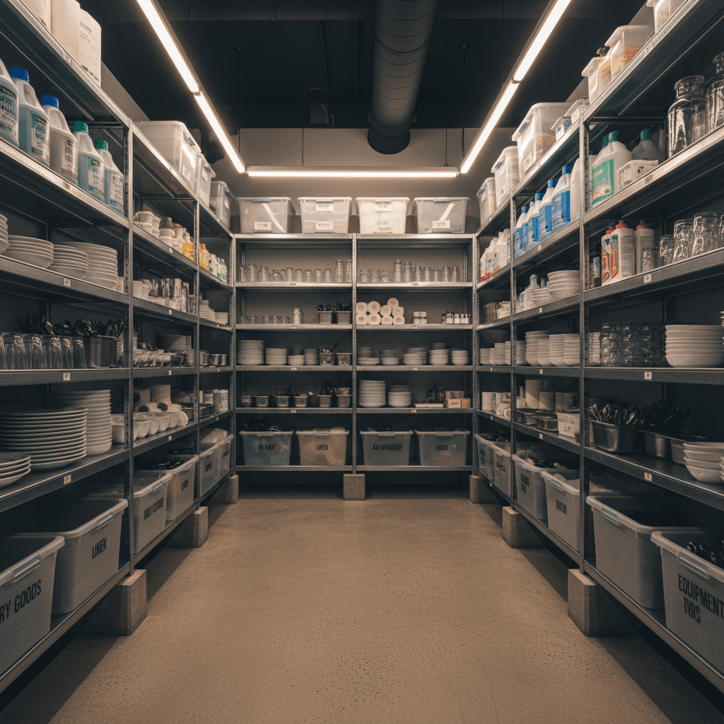 Back-of-house supplies and storage