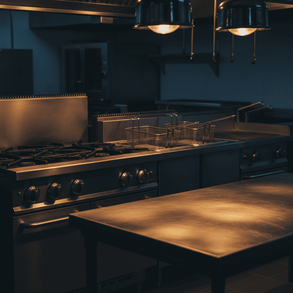 Commercial kitchen equipment and cooking stations